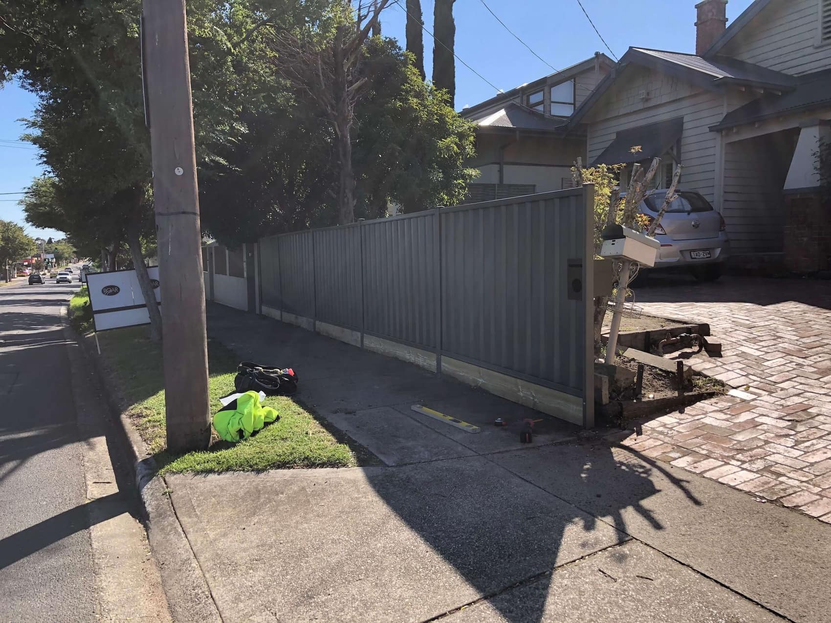 A Colorbond fence installed by Barden Bros Group on a Melbourne street